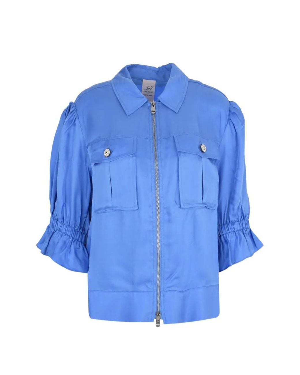Cinq À Sept Blue Holly Puff-Sleeve Jacket