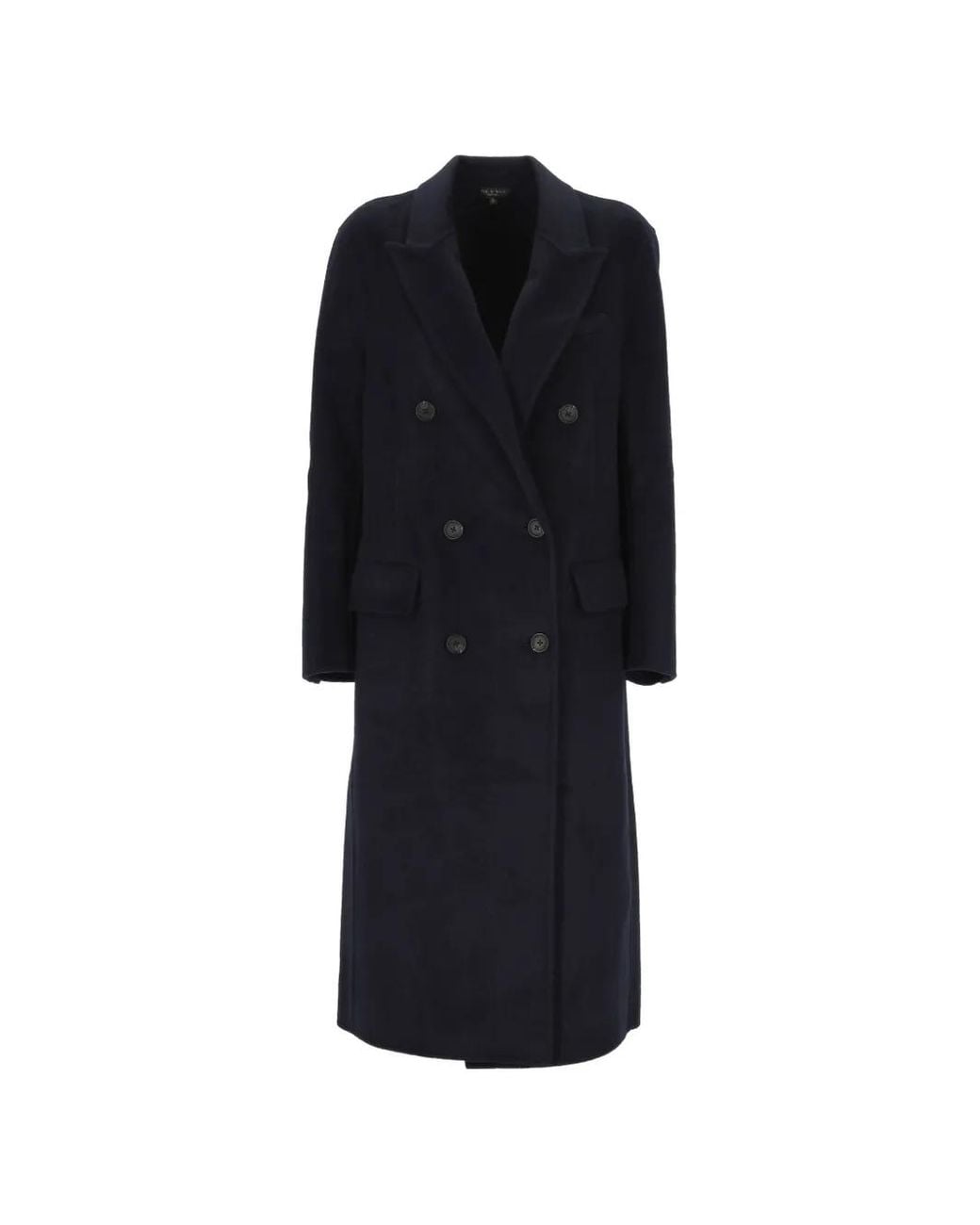 Rag & Bone Black Vasso Double-Breasted Peak-Lapels Coat