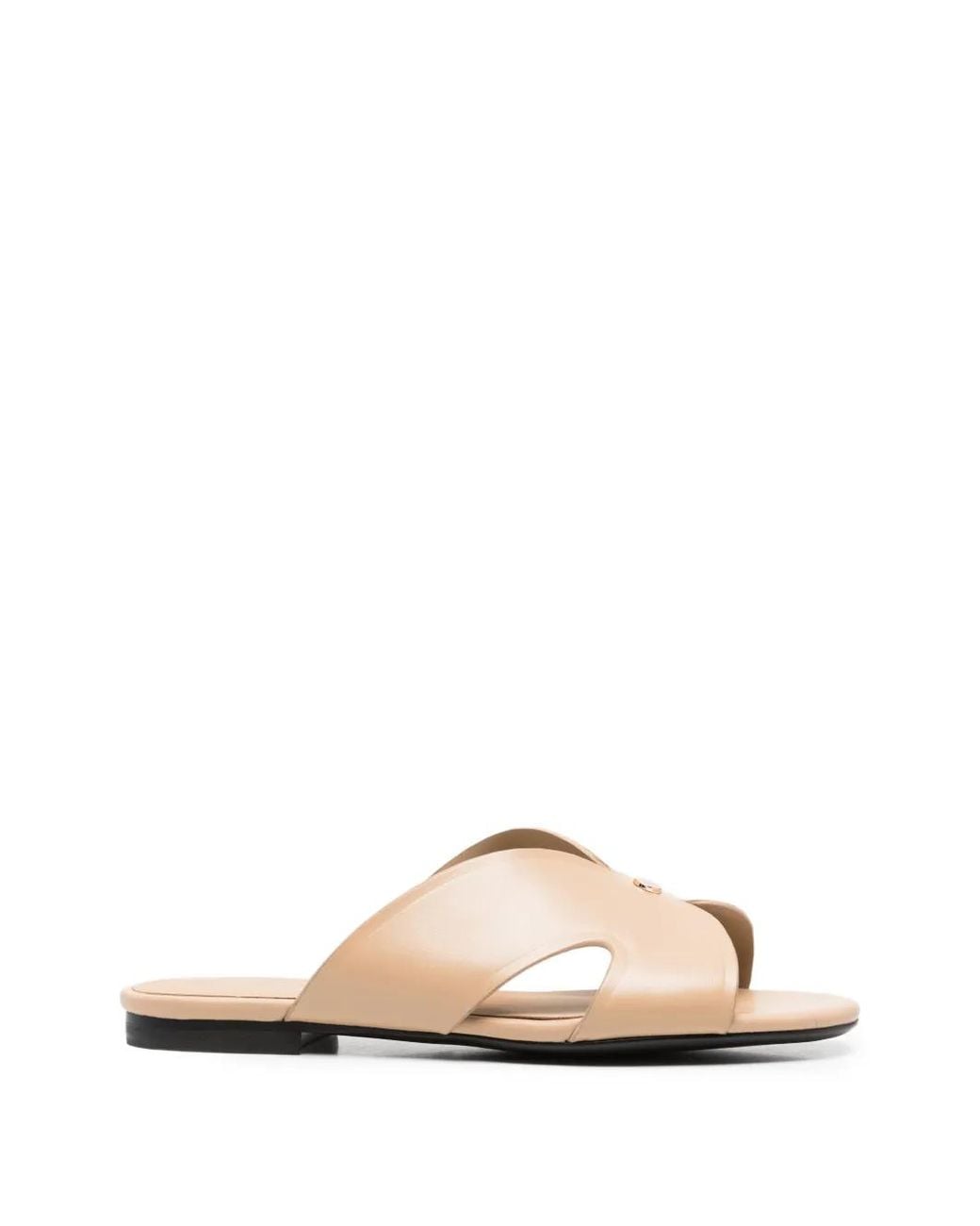 SERGIO MORETTI FIRENZE White Cut-Out Leather Sandals