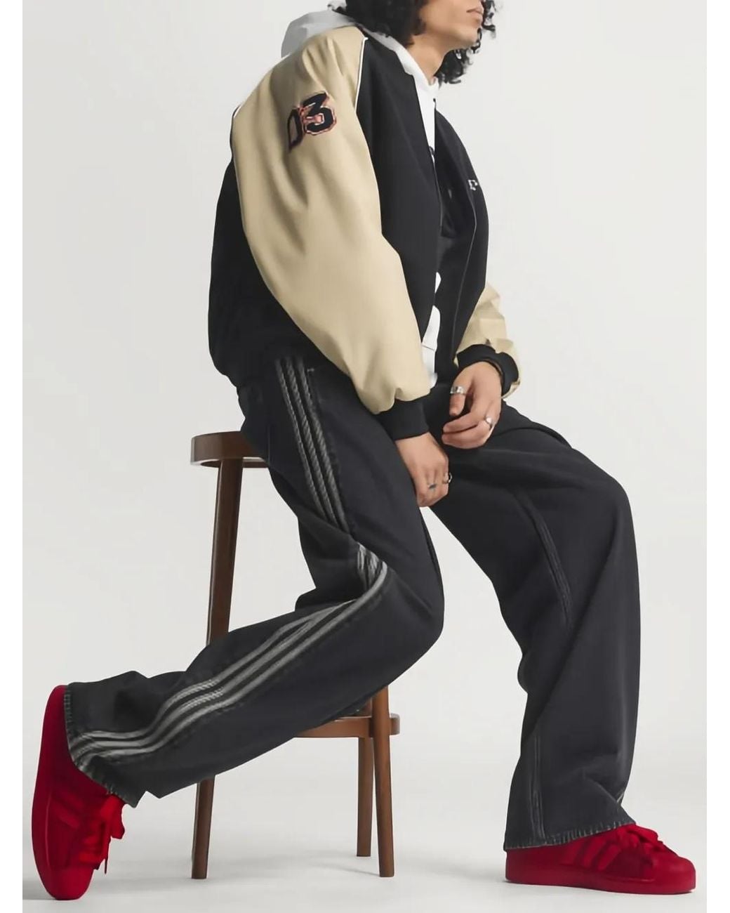 Adidas Black Firebird Adicolor Denim Trousers for men