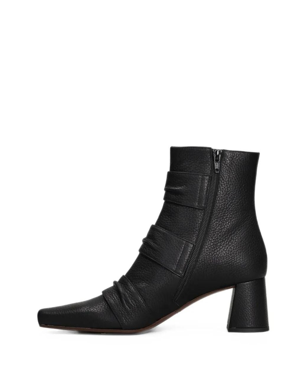 Chie Mihara Black Adila Triple-Buckle Grained-Leather Ankle Boots
