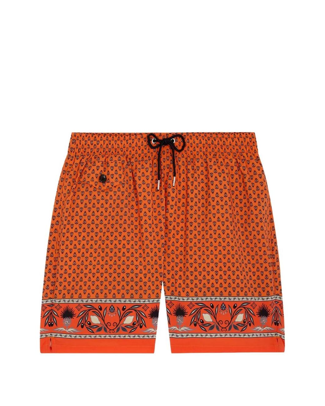 Fursac Orange Graphic-Print Swim Shorts for men