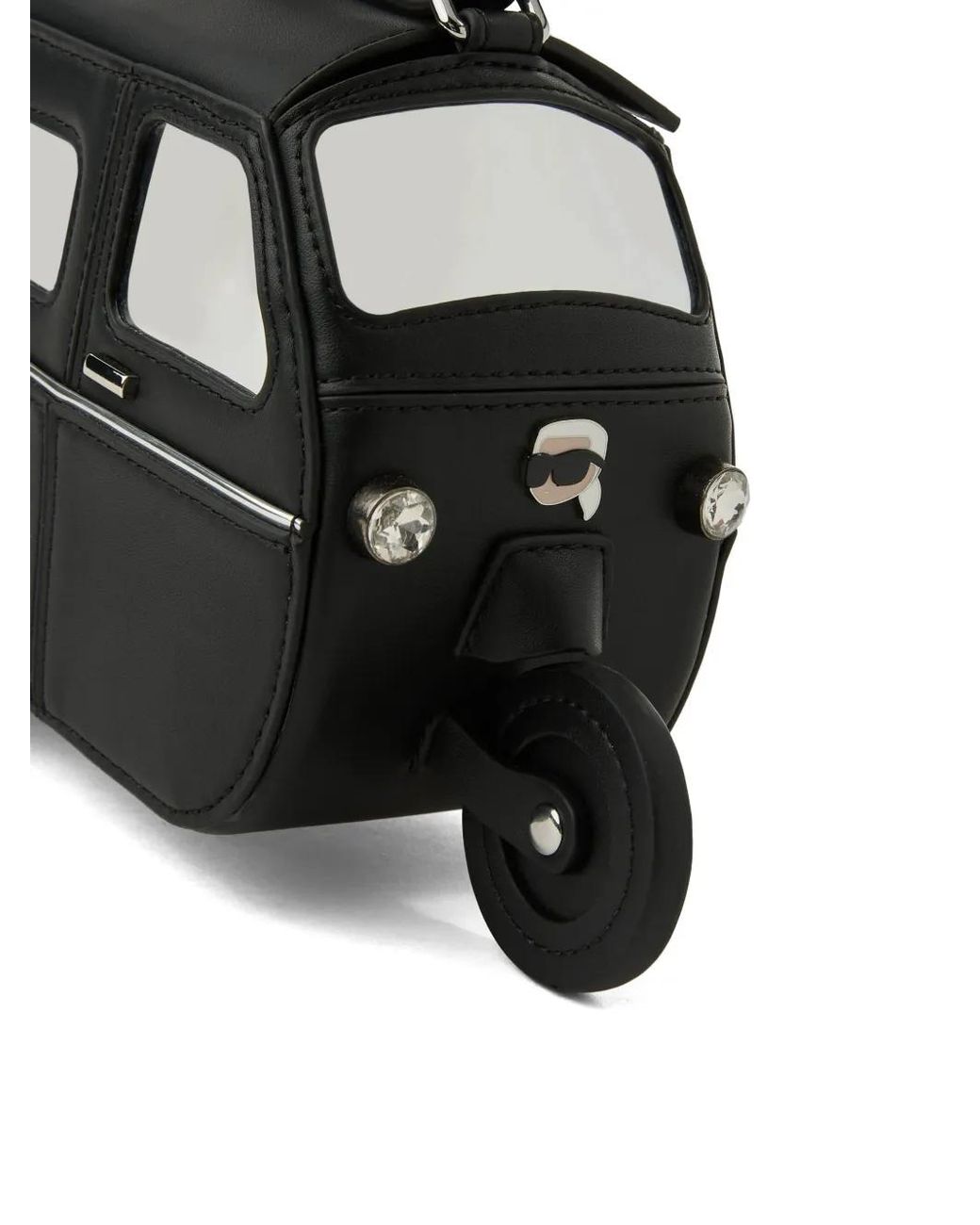 Karl Lagerfeld Black Ikon Motor Shoulder Bag