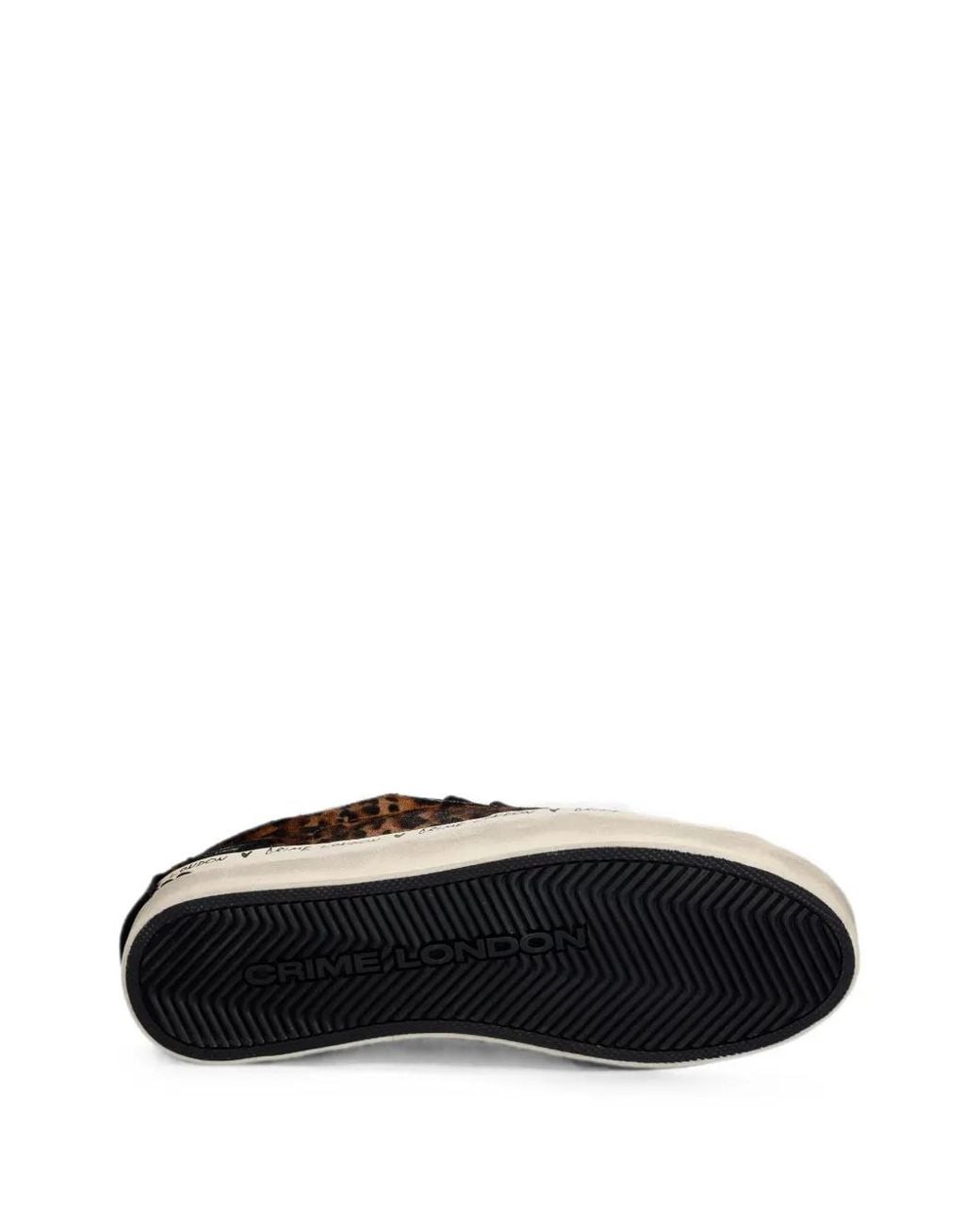 Crime London Black Leopard-Print Glitter-Detail Sneakers