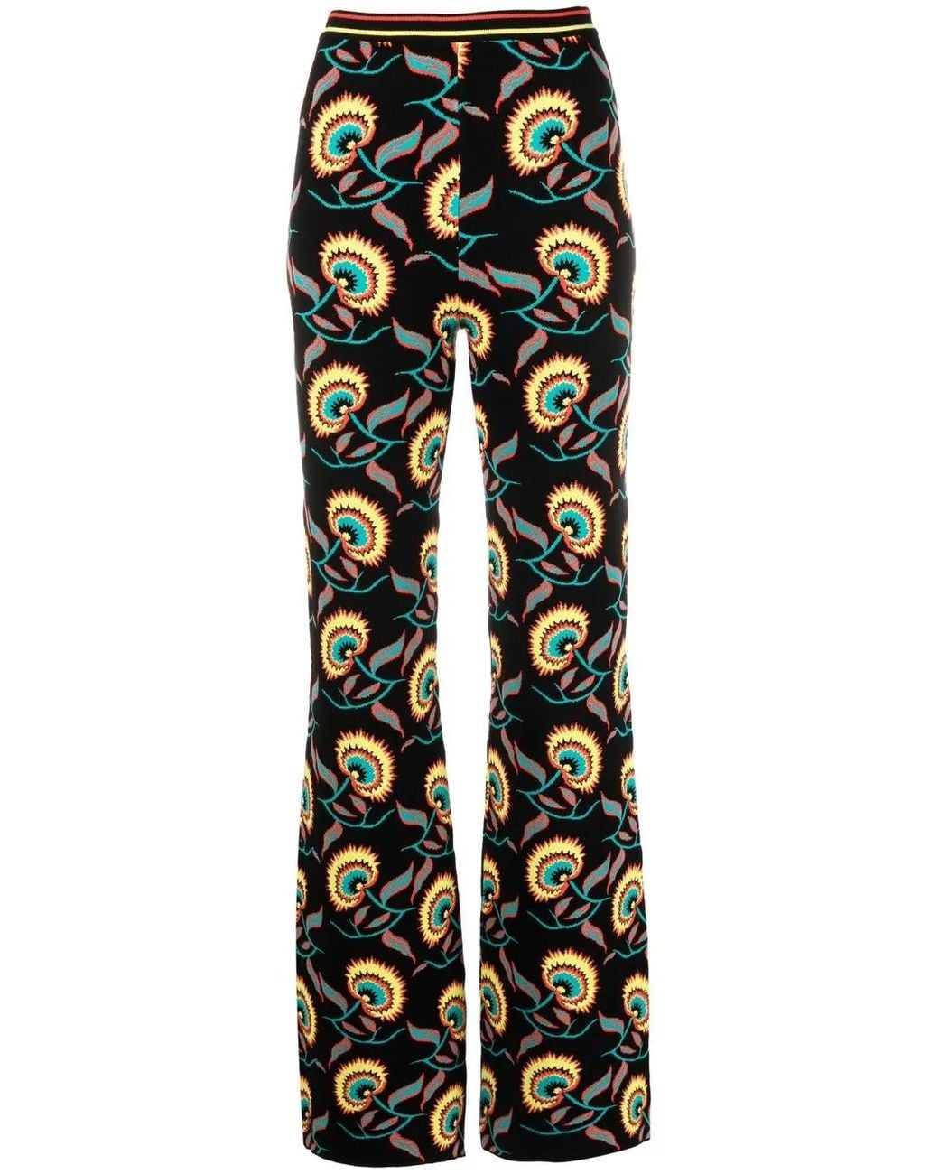Rabanne Black Floral-Print Trousers