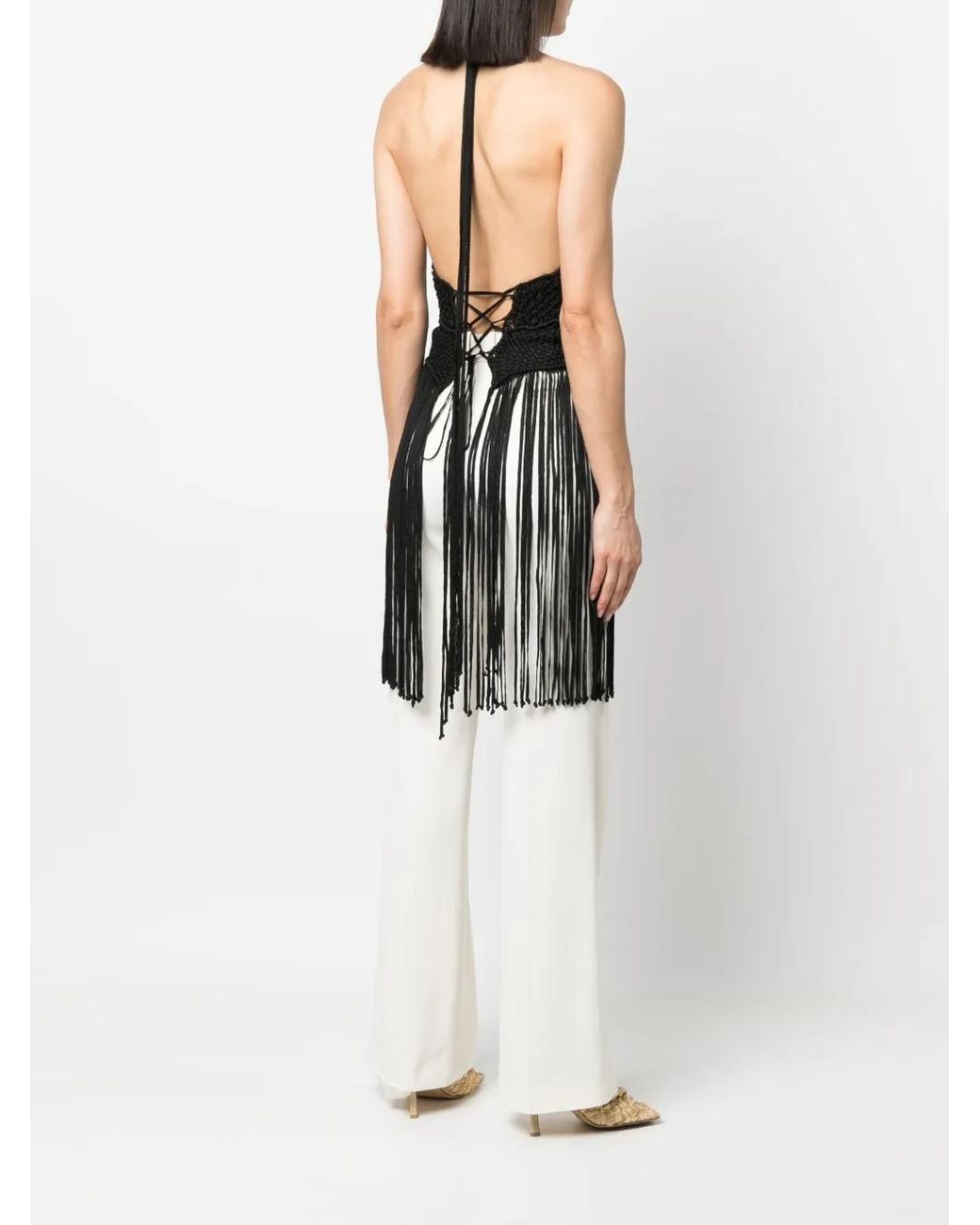 Alberta Ferretti Black Cut Out-Detail Knitted Vest