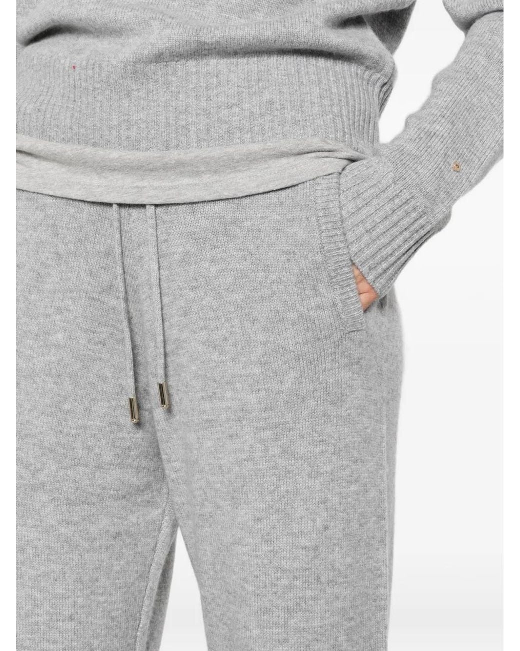 Maje Gray Drawstring Knitted Trousers