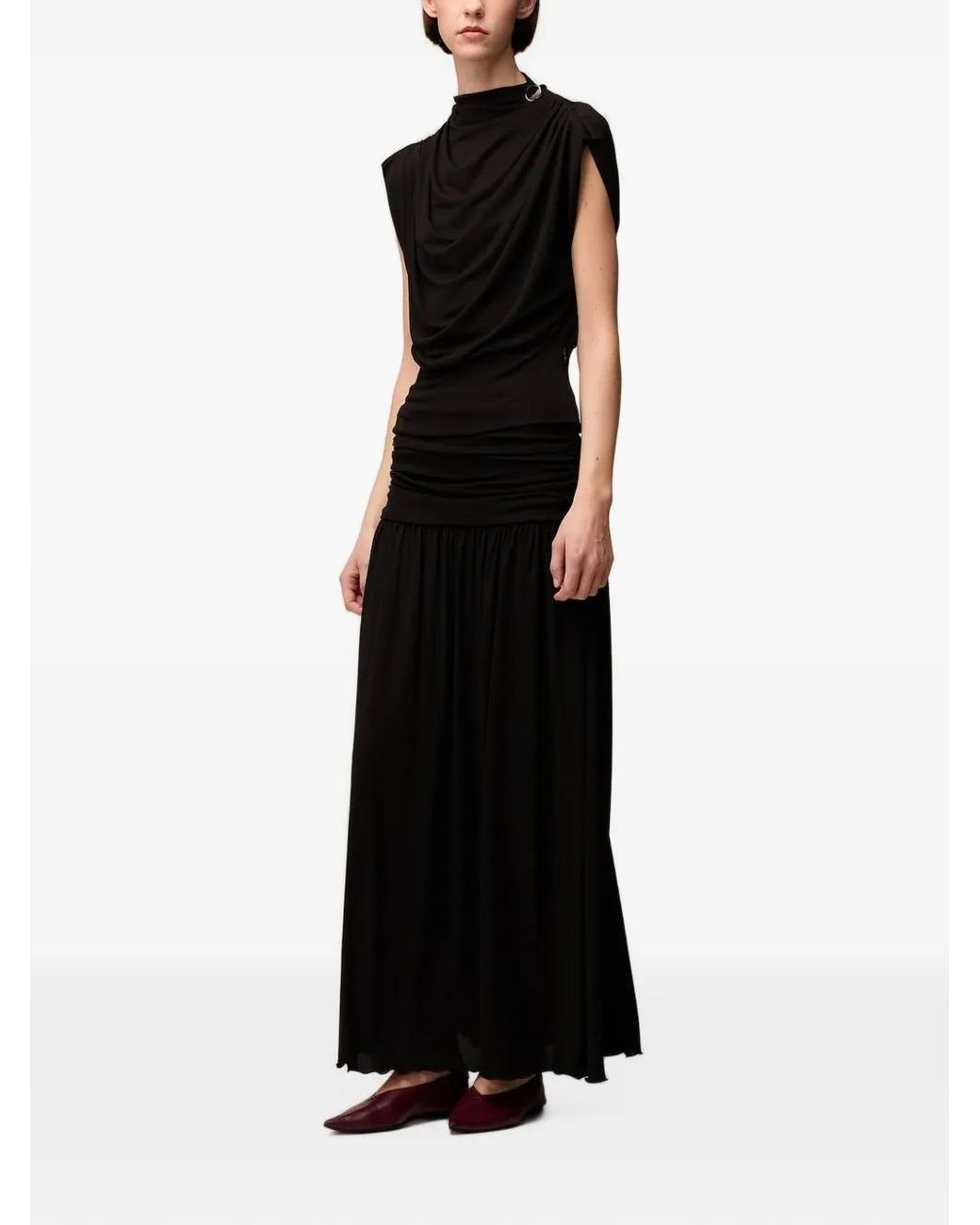 RETORI Black Draped Top
