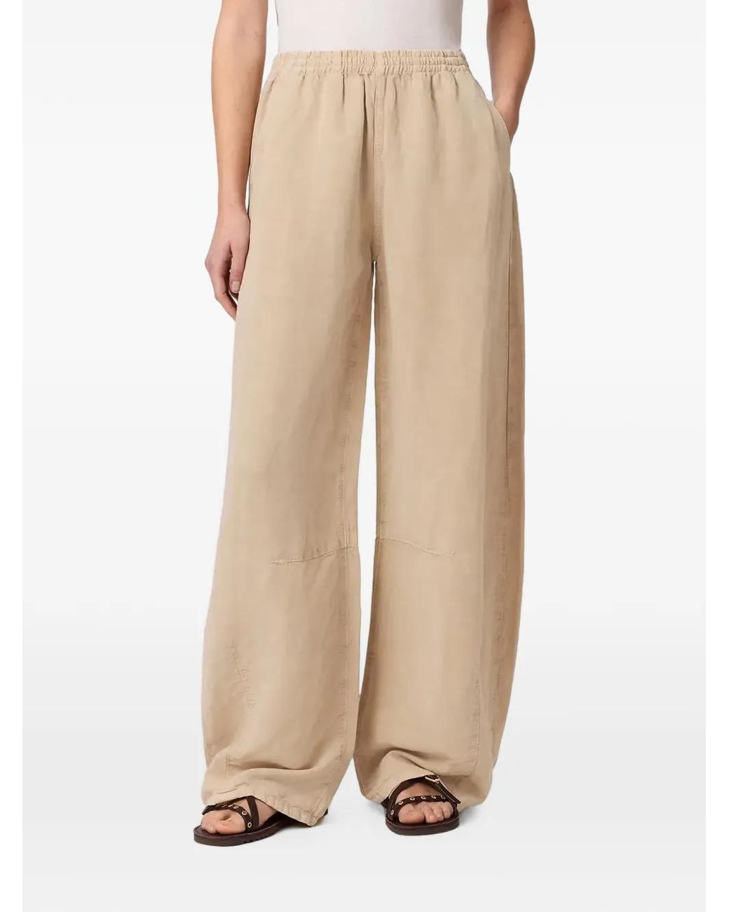 AllSaints Natural Jet Elasticated Wide-Leg Trousers