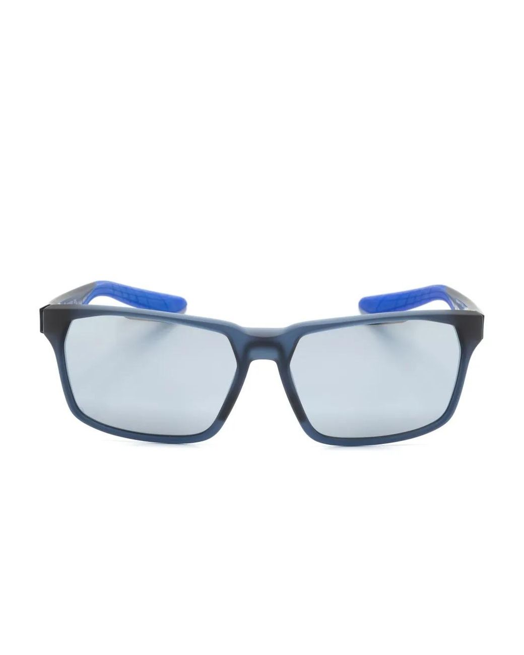 Nike Blue Maverick Rge Rectangle-Frame Sunglasses