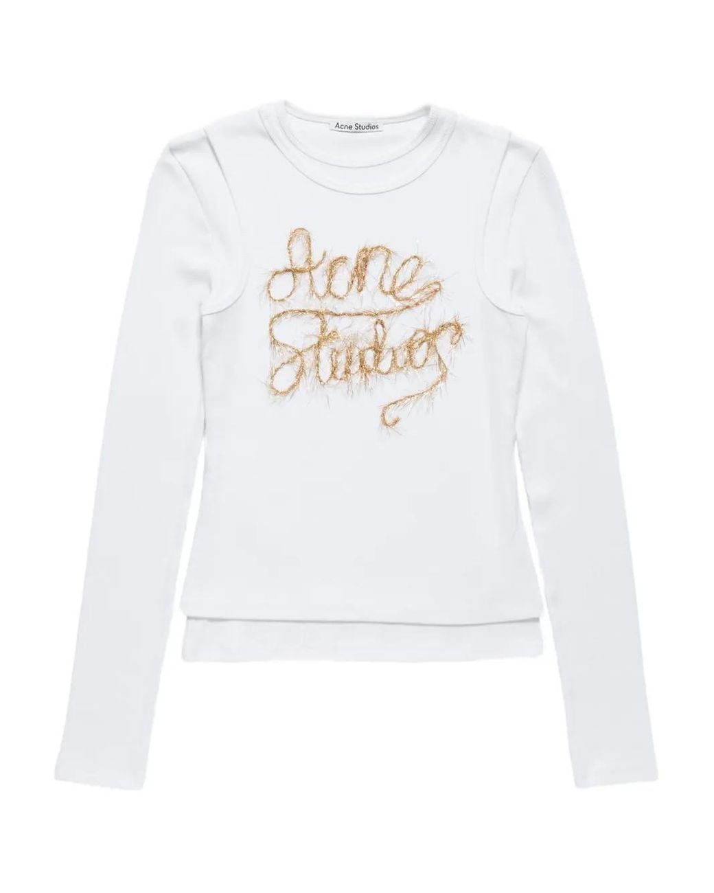 Acne White Long-Sleeves T-Shirt