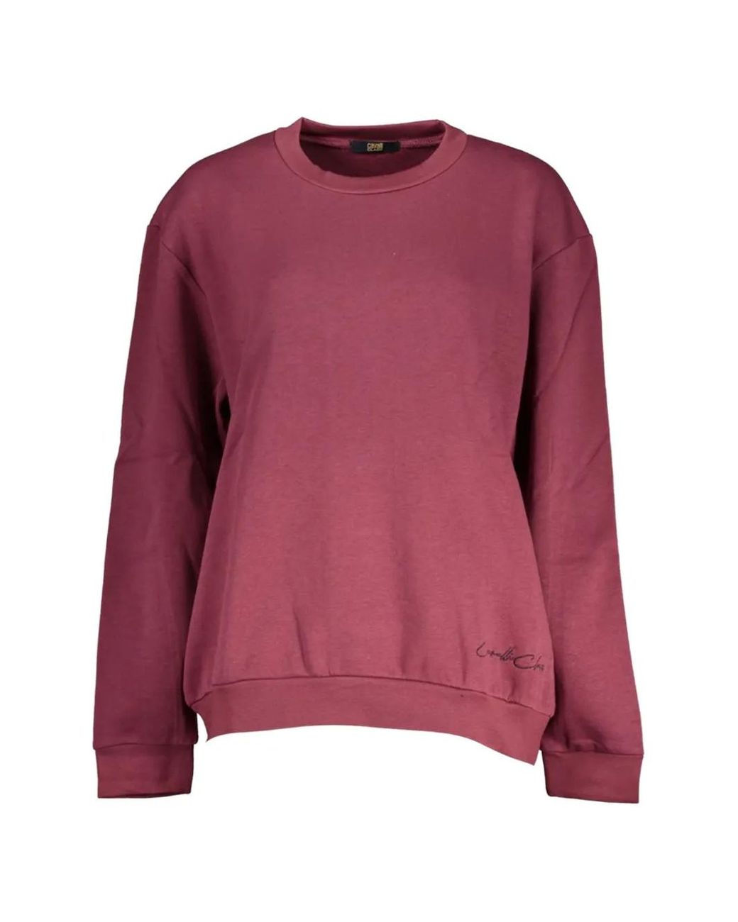 Roberto Cavalli Purple Embroidered-Logo Crew-Neck Sweatshirt