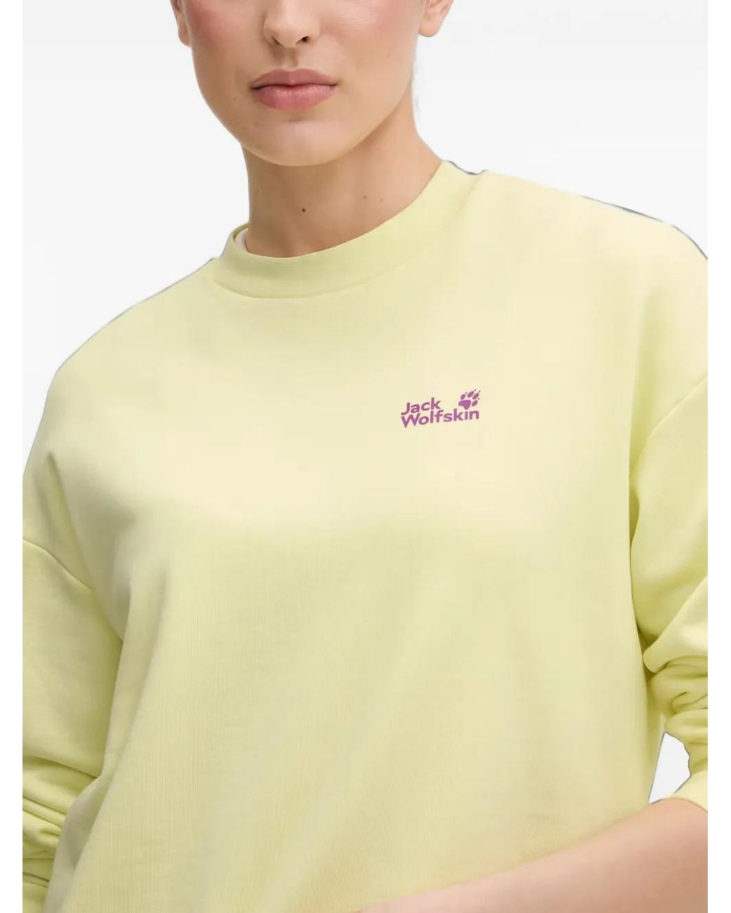 Jack Wolfskin Yellow Celebrate The Paw Logo-Print Sweatshirt
