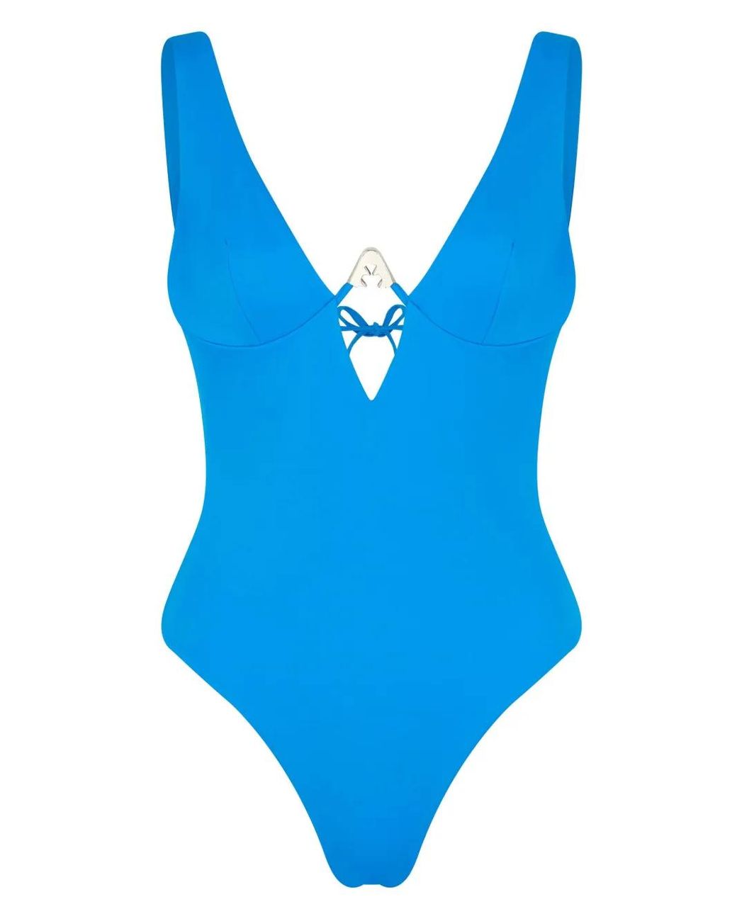 Let's Swim Blue Shark Logo Swimsuit