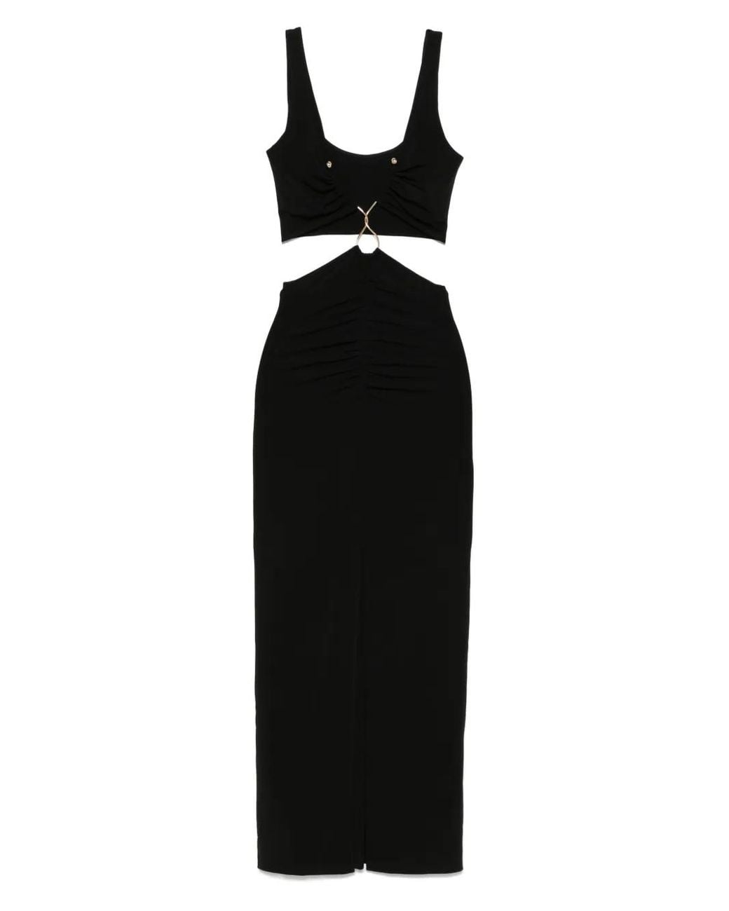 Nissa Black Cut-Out Maxi Dress