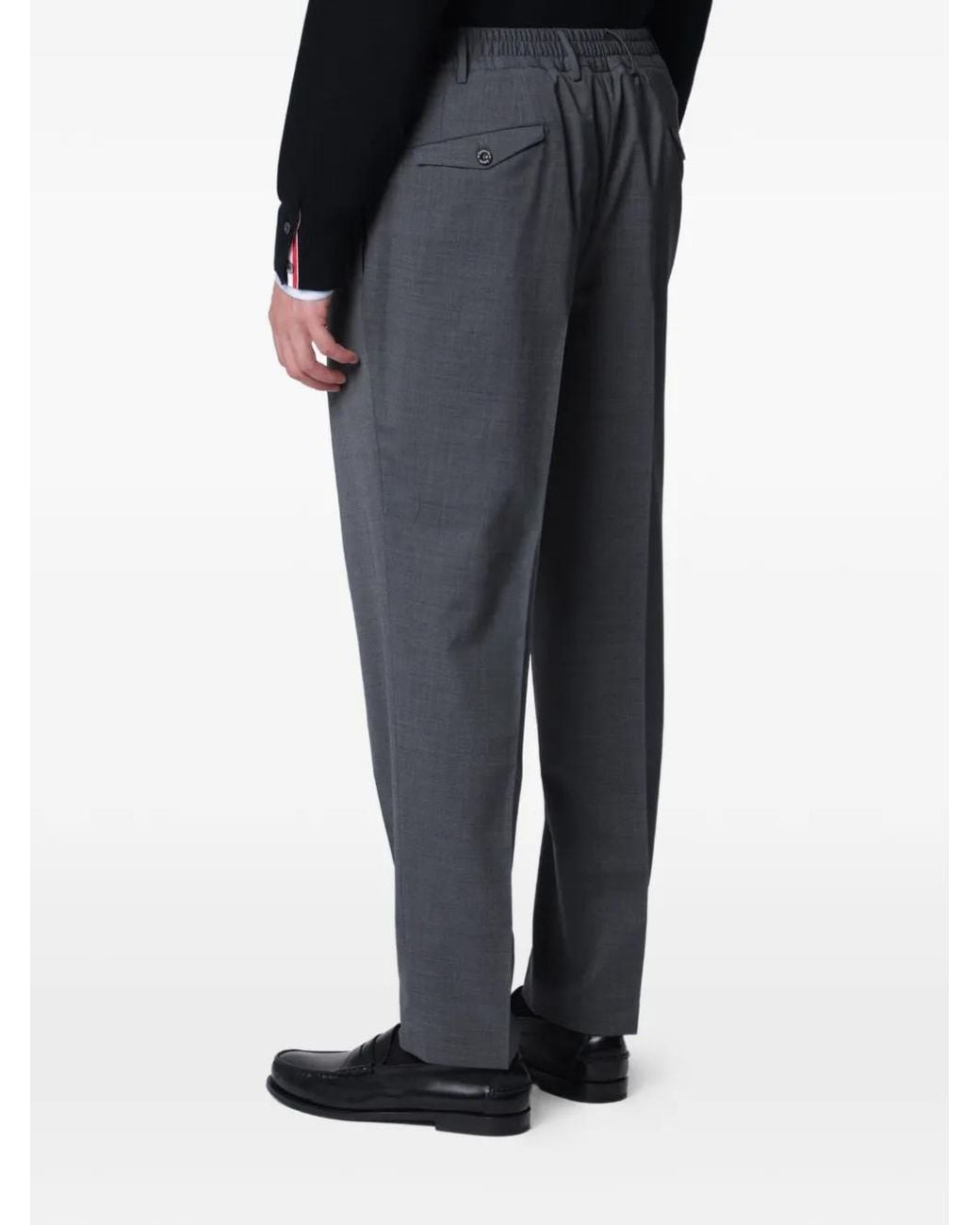 Santaniello Black Irno Pleated Trousers for men