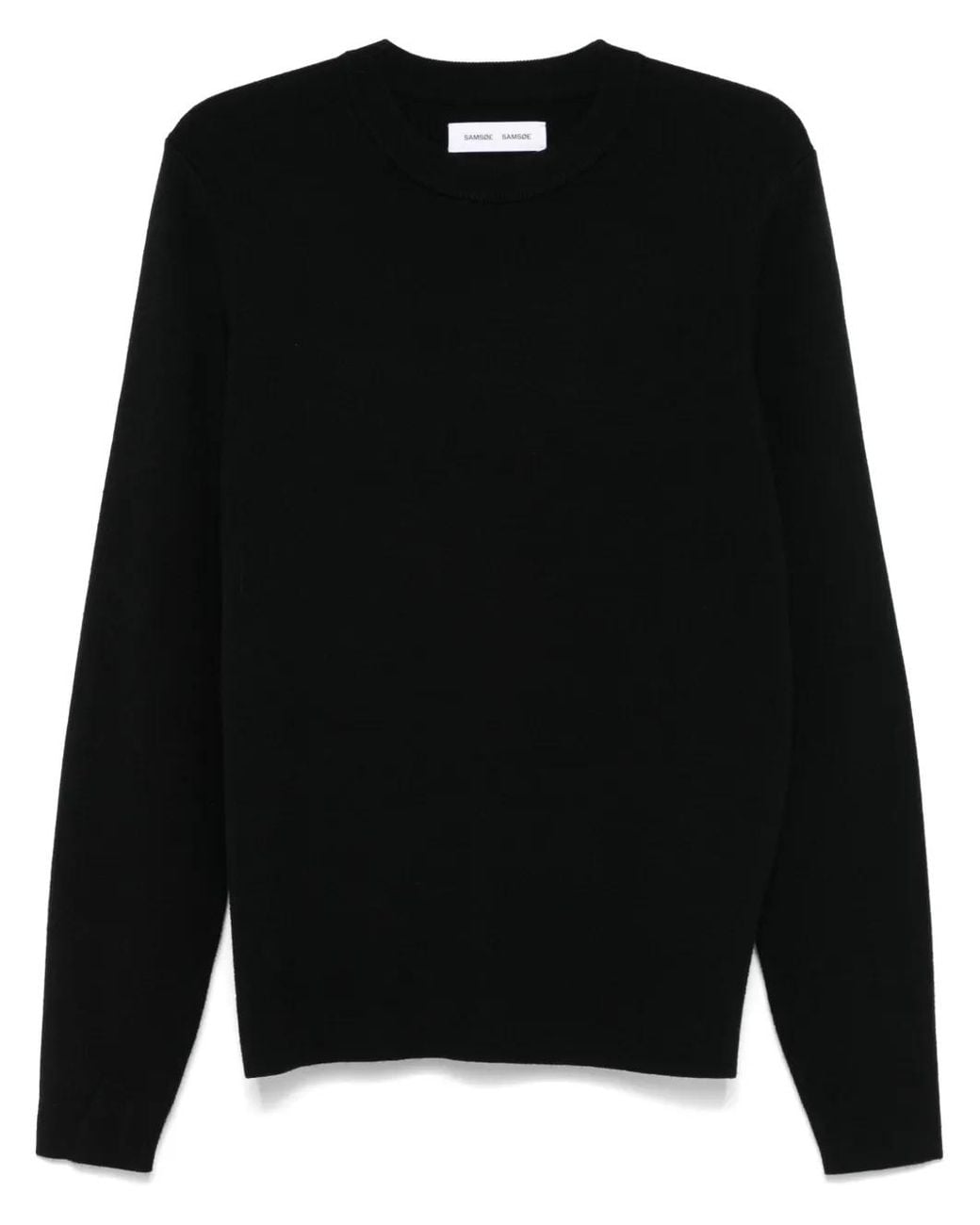 Samsøe & Samsøe Black Eco-Friendly Knitted Crew-Neck Sweater for men