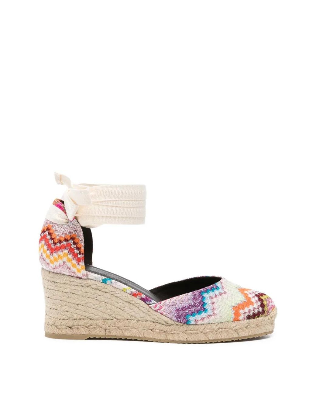 Missoni Pink Chevron Wedge Espadrilles