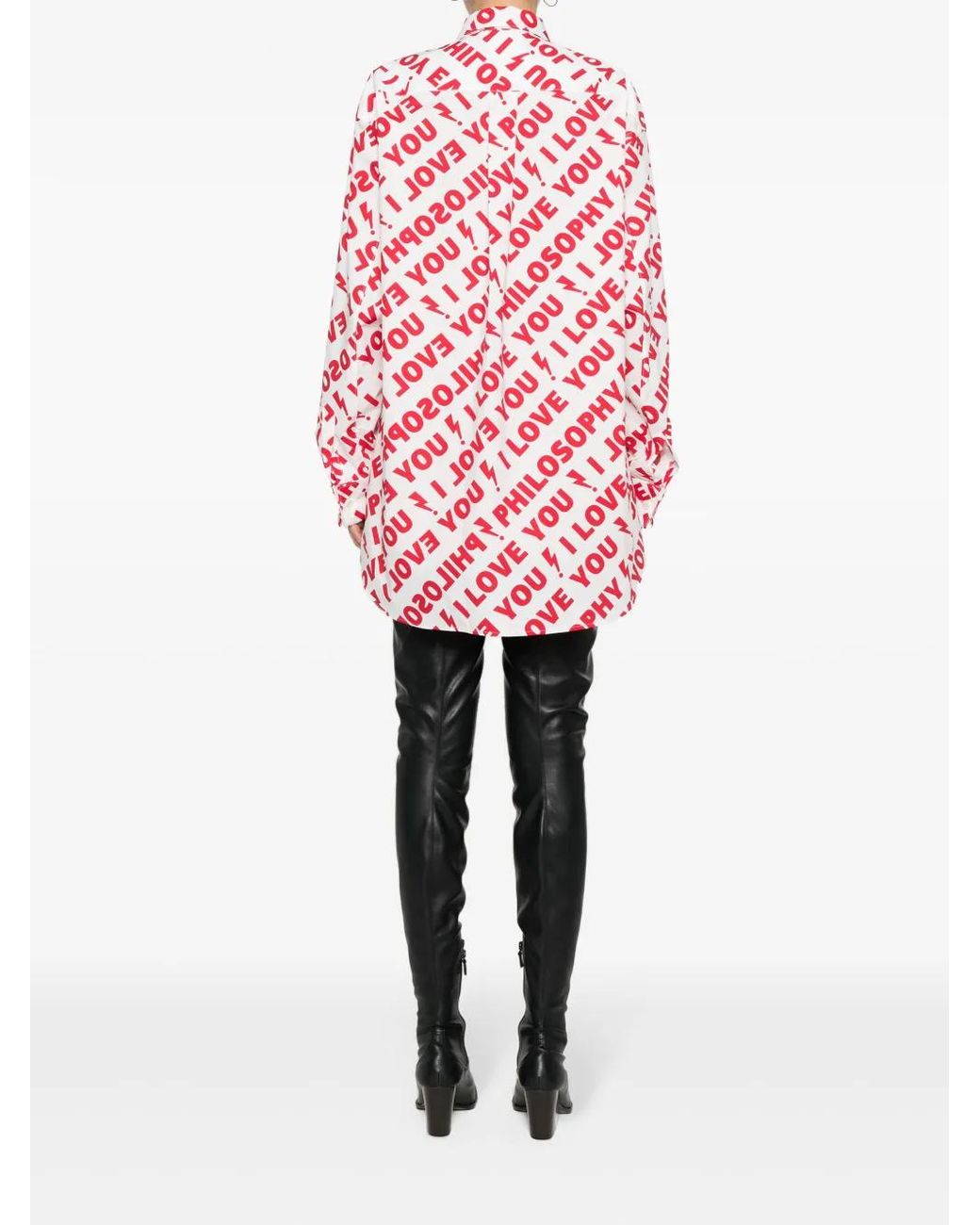 Philosophy Di Lorenzo Serafini Red I Love You Philosophy Long Shirt