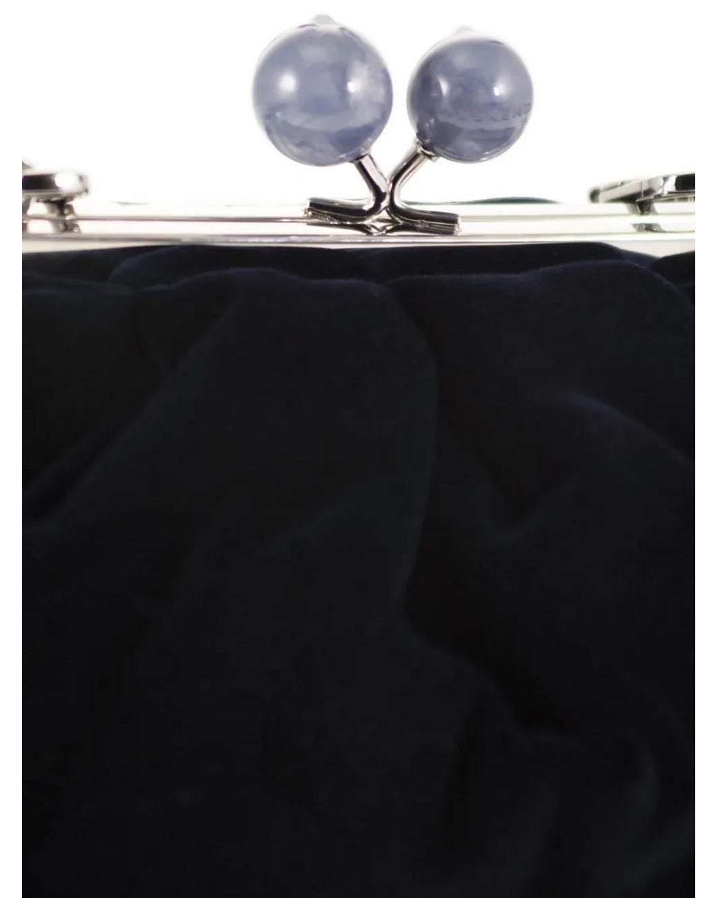 Weekend by Maxmara Black Velvet Kiss-Lock Clutch