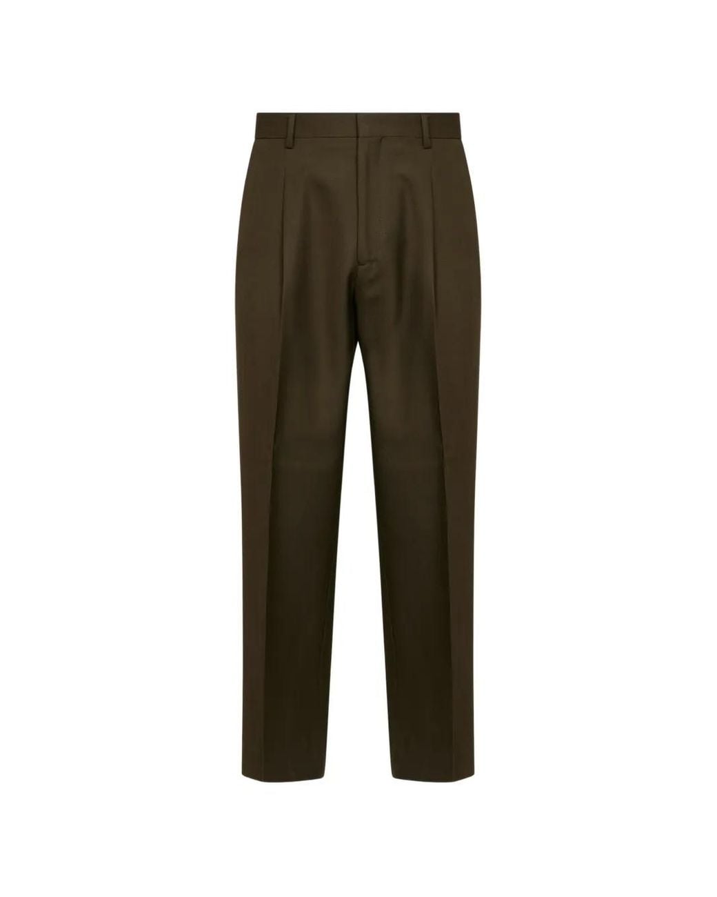 Costumein Green Pleated Straight-Leg Trousers for men