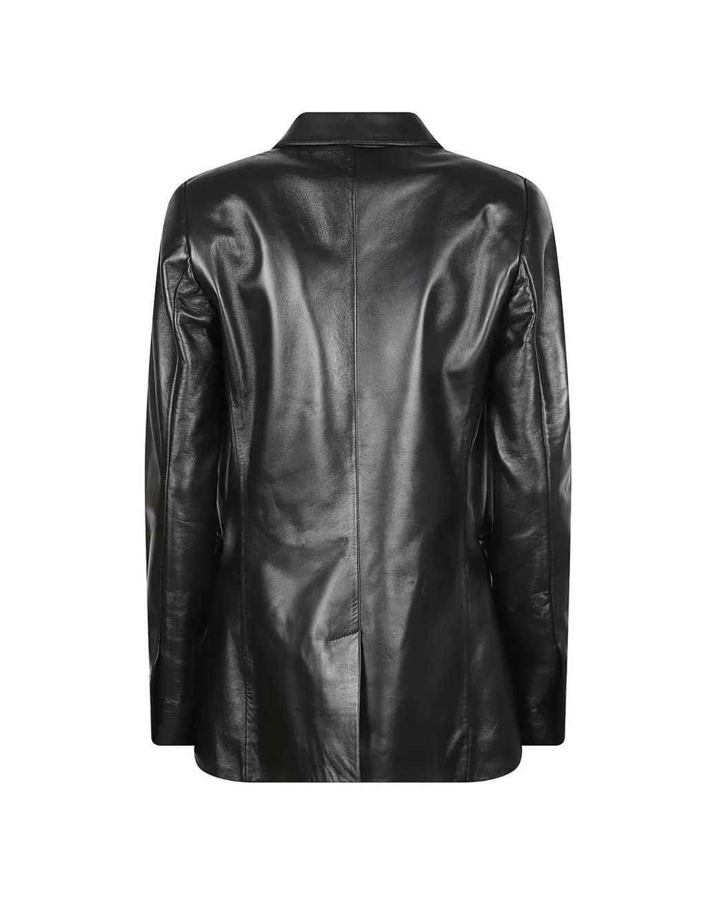 John Richmond Black Single-Breasted Leather Jacket