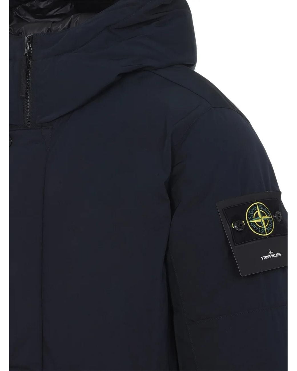 Stone Island Blue Micro-Twill Primaloft Coat for men