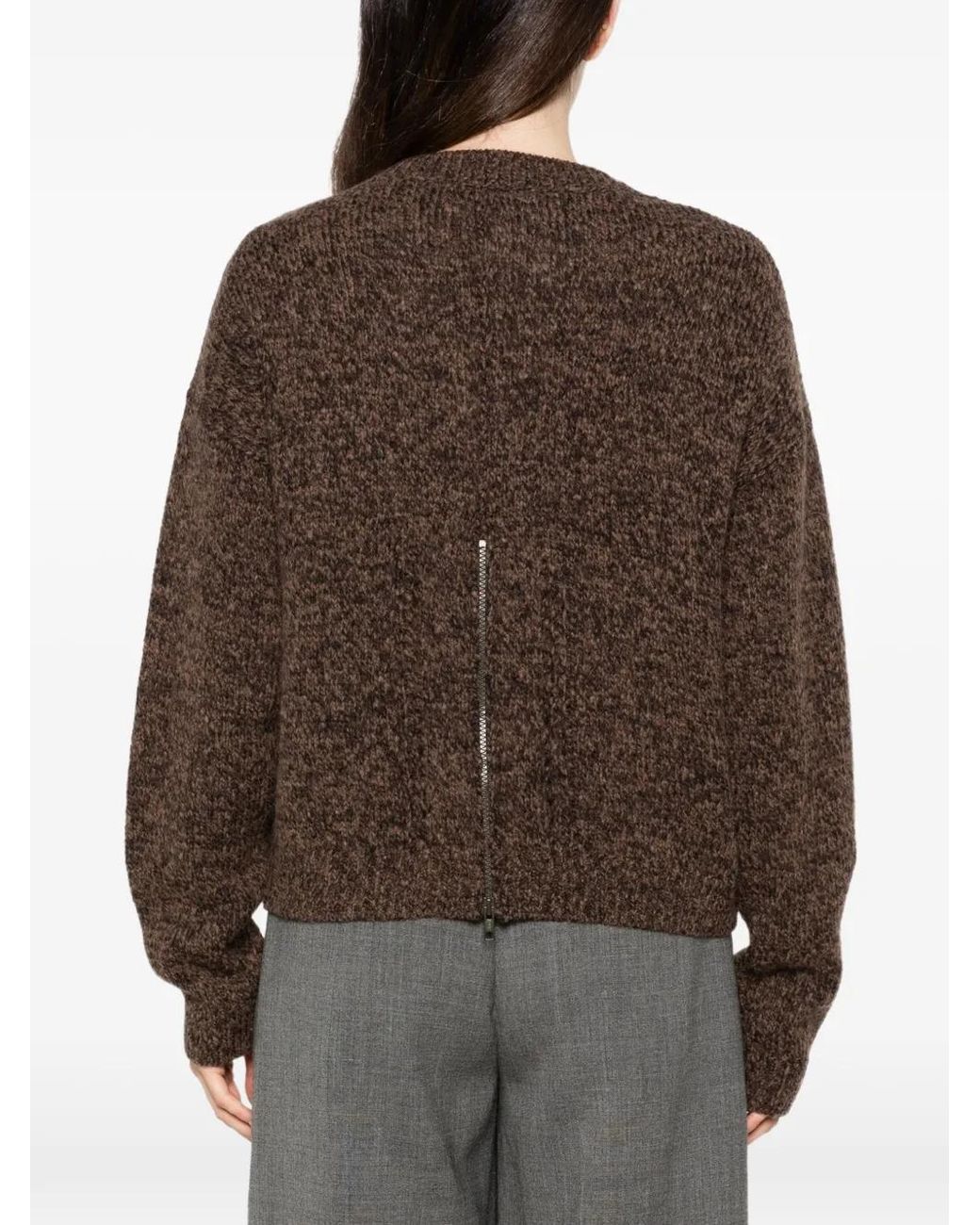 Neera Brown Rear-Zip Sweater