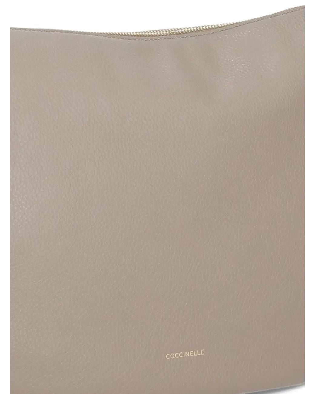 Coccinelle Gray Grainy-Leather Tote Bag