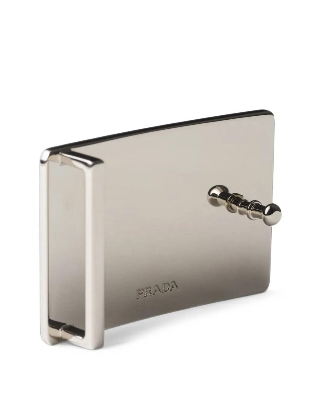 Prada White Metal Belt Buckle for men