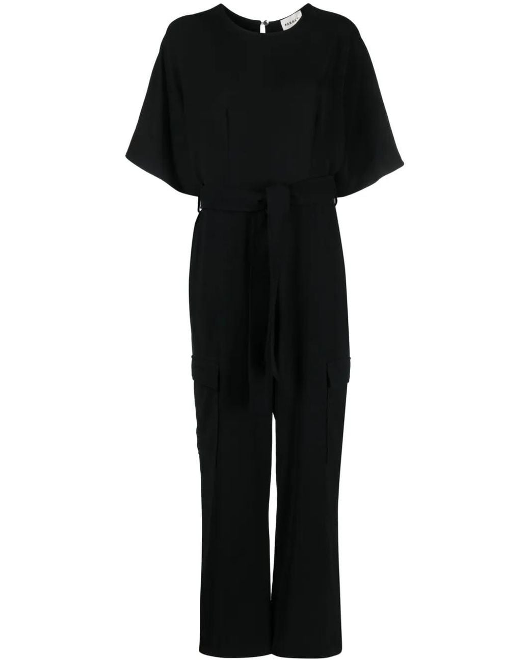 P.A.R.O.S.H. Black Wide-Leg Cargo Jumpsuit