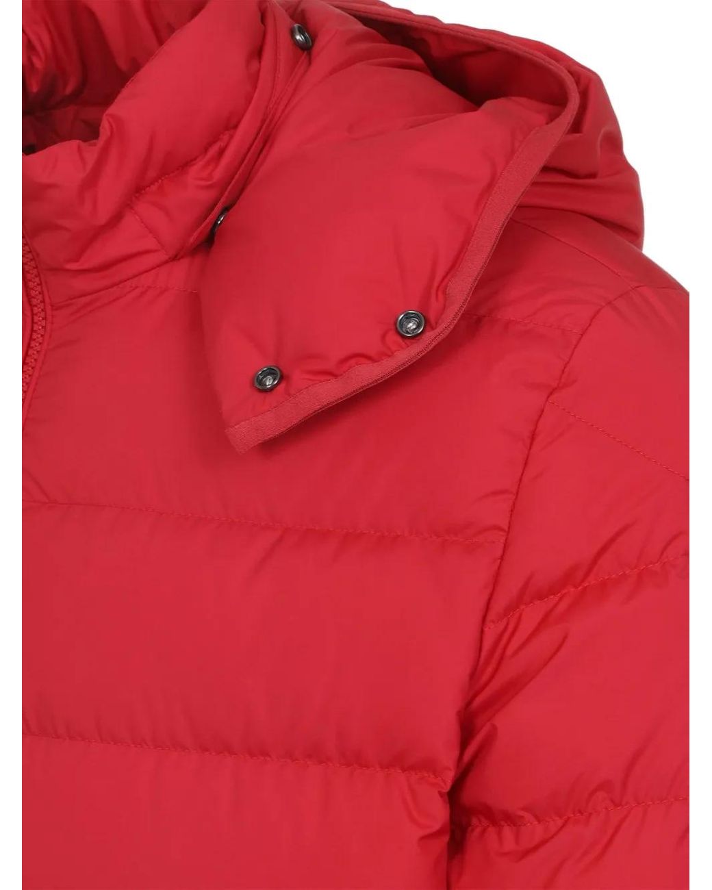 Moncler Red Montbrocq Hooded Quilted Down Jacket for men