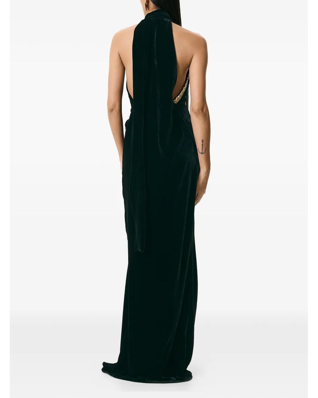 V:PM ATELIER Black Bex Embellished Maxi Dress