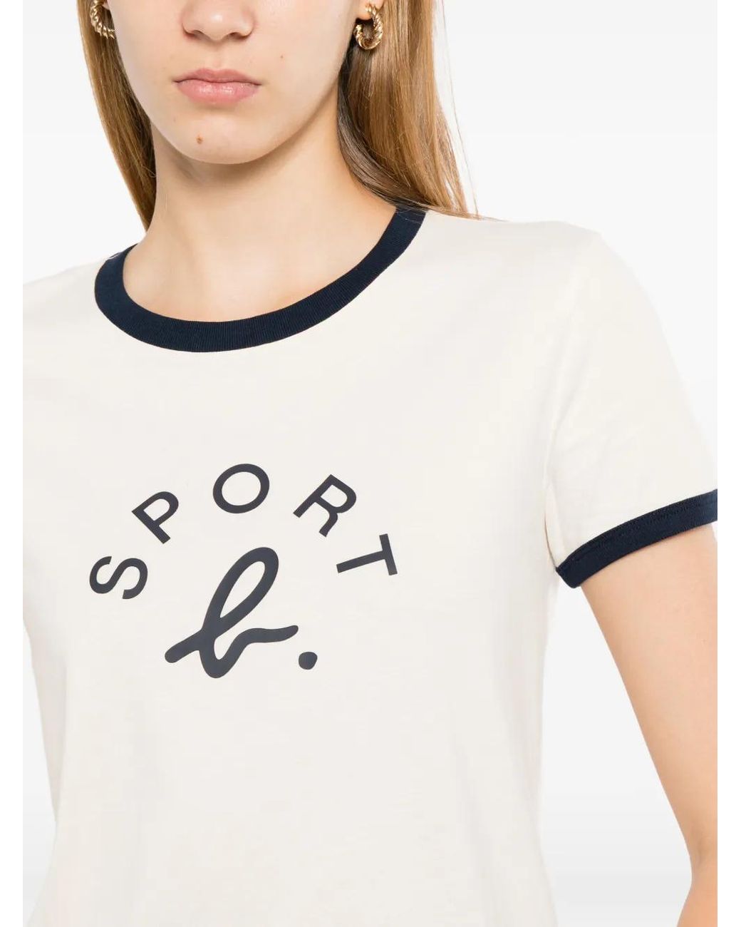 SPORT b. by agnès b. Natural Logo-Print T-Shirt
