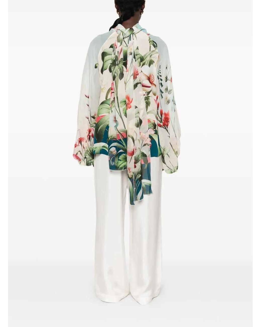 F.R.S For Restless Sleepers White Floral-Print Blouse