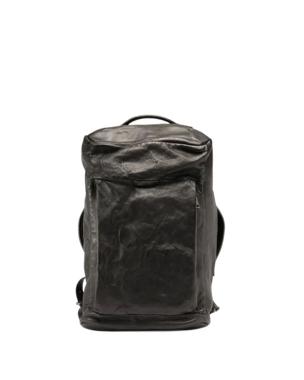 Officine Creative Black Helmet 052 Leather Backpack for men