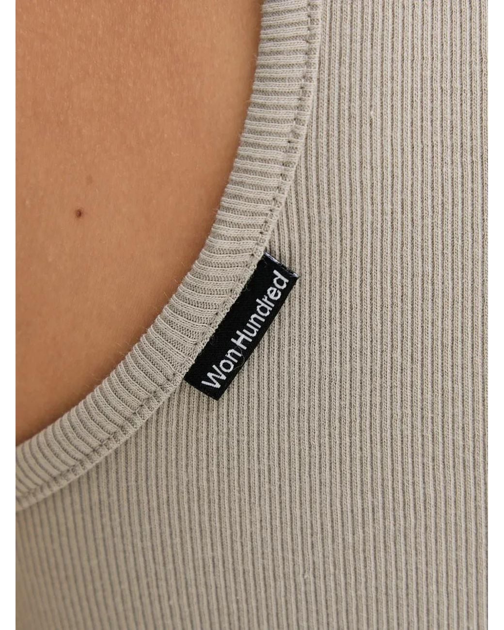 Won Hundred Gray Haut Côtelé À Design Asymétrique Ami