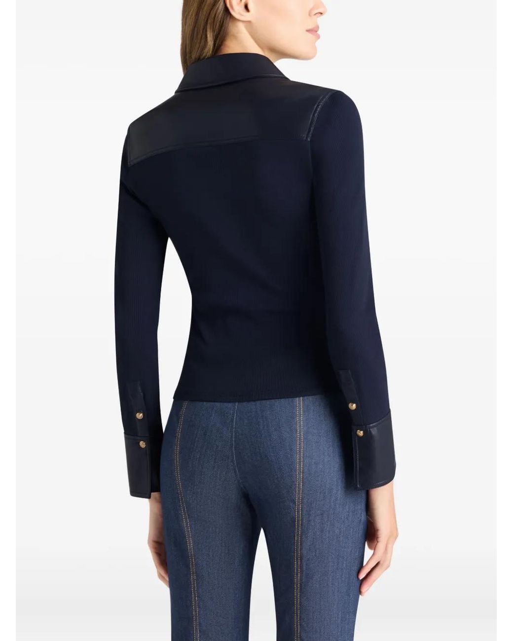 Cinq À Sept Blue Magali Collared Buttoned Top