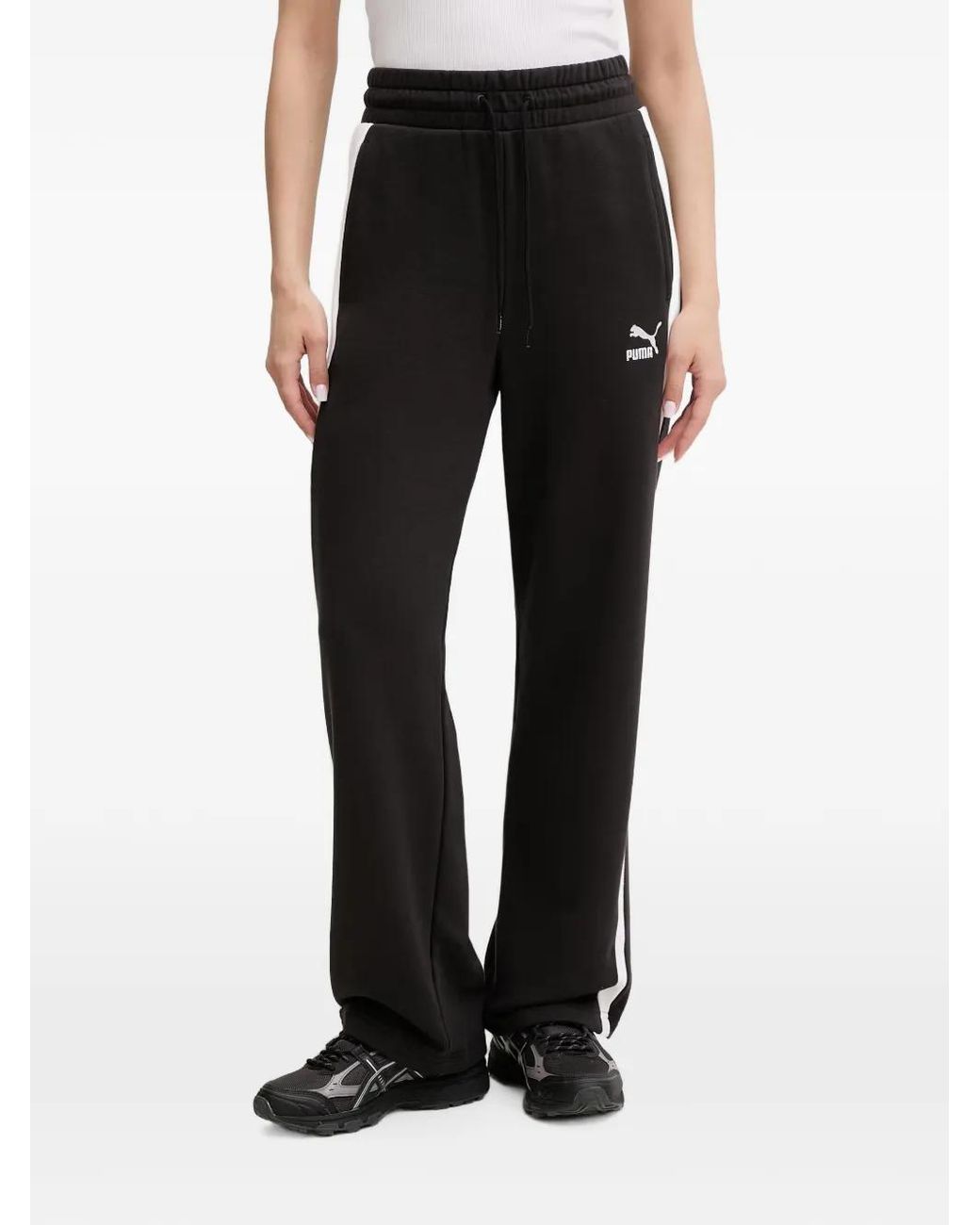 PUMA Black Pantalon Iconic T7 À Bande Logo