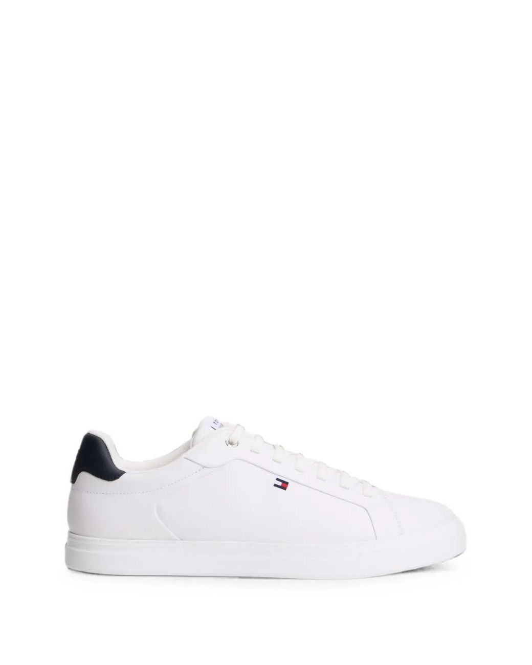 Tommy Hilfiger White Logo-Patch Lace-Up Sneakers for men