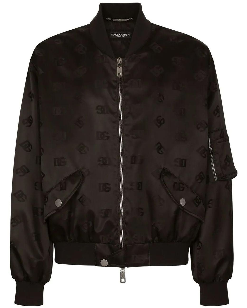 Dolce & Gabbana Black Logo-Detail Bomber Jacket for men