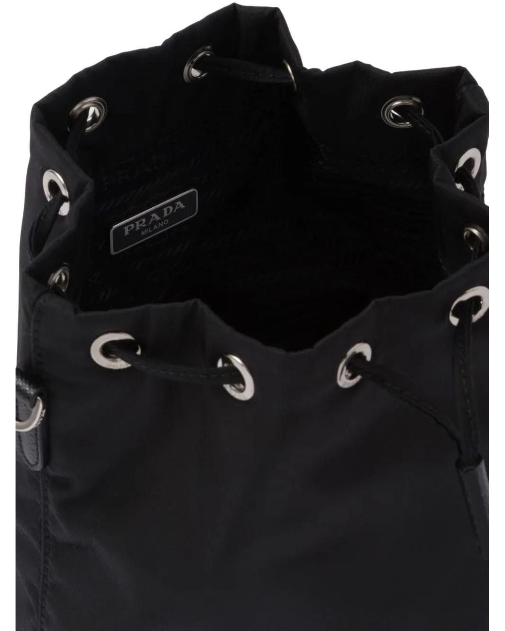 Borsa A Secchiello Mini Re-Nylon di Prada in Black