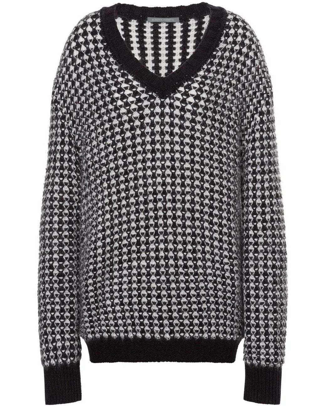Alberta Ferretti Black Mixed Mohair Sweater Clothing