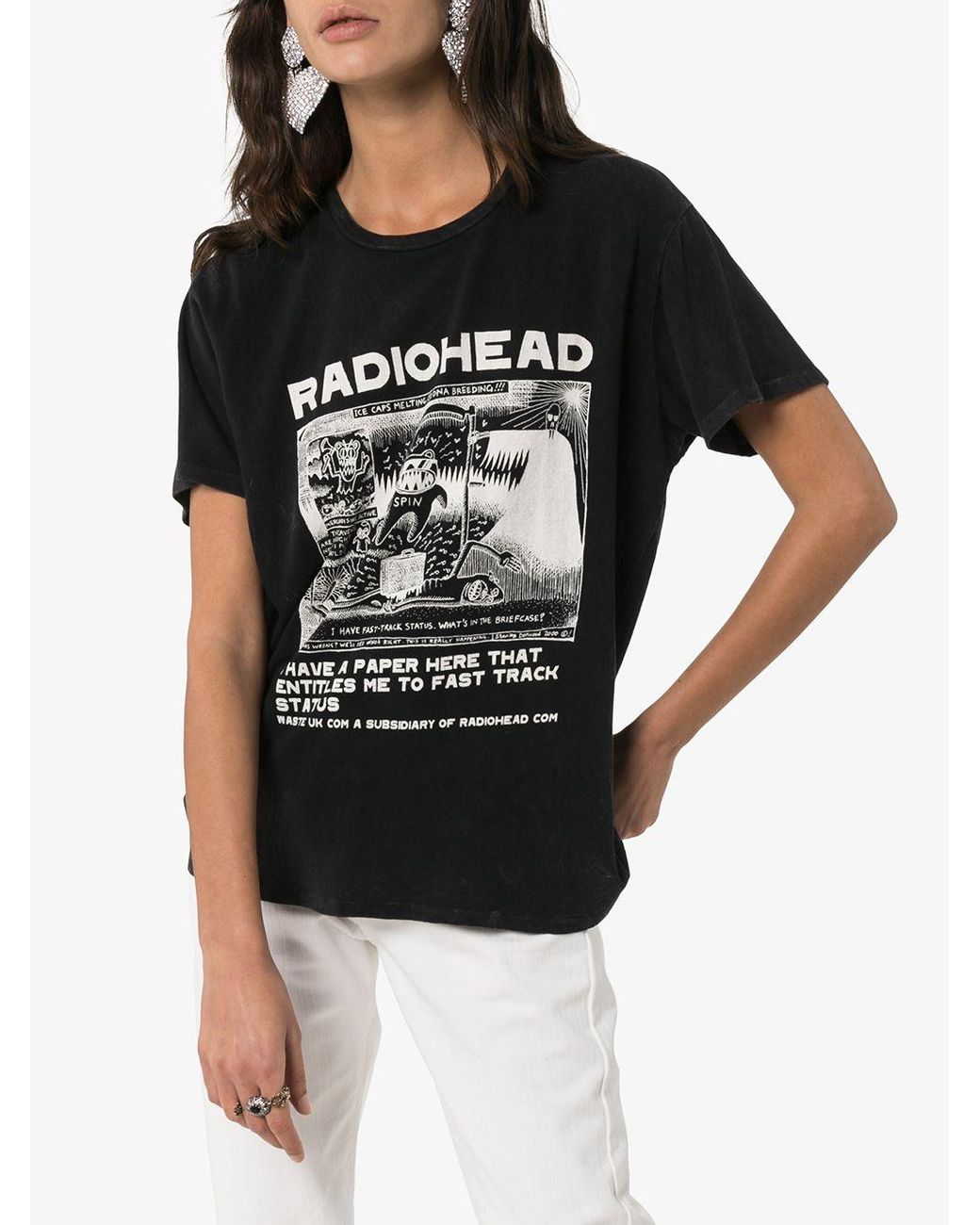 R13 Radiohead Print T shirt in Black Lyst UK