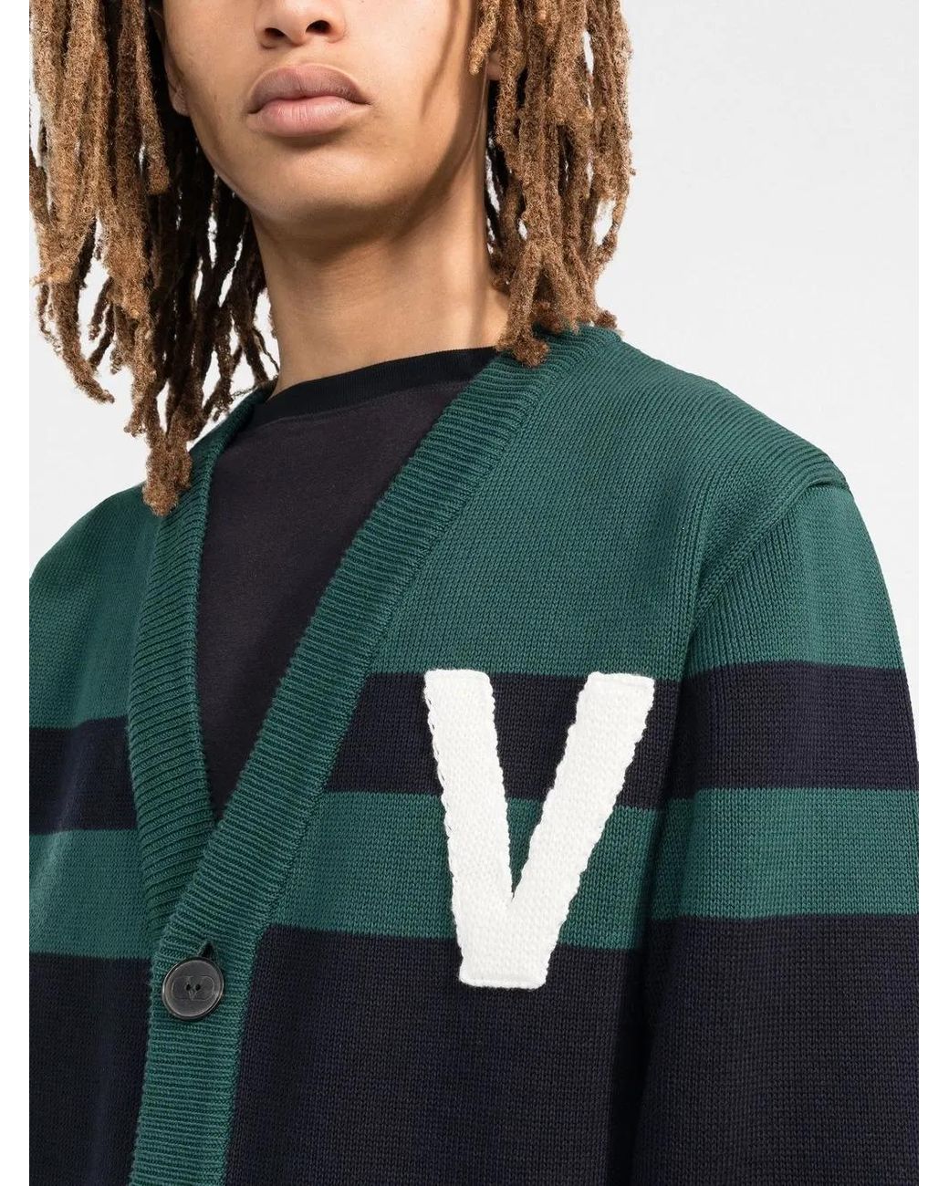 Valentino Garavani Black V-Logo Knitted Cardigan for men