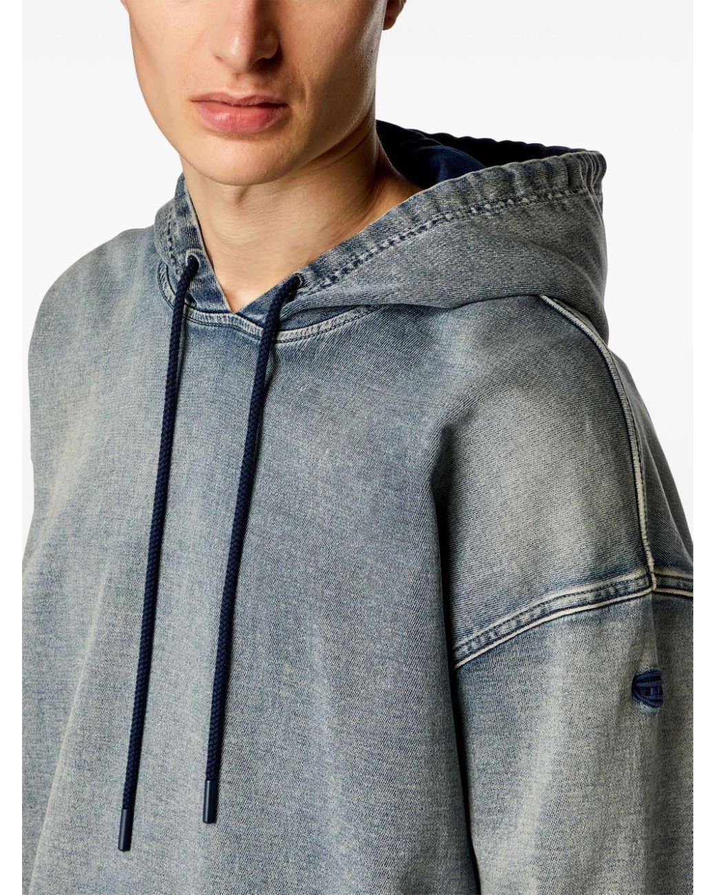 DIESEL D-Um-Rib Track Denim Hoodieパーカー D-UM-RIB-NE（MEN）: ジョグジーンズトレーナー｜ディーゼル