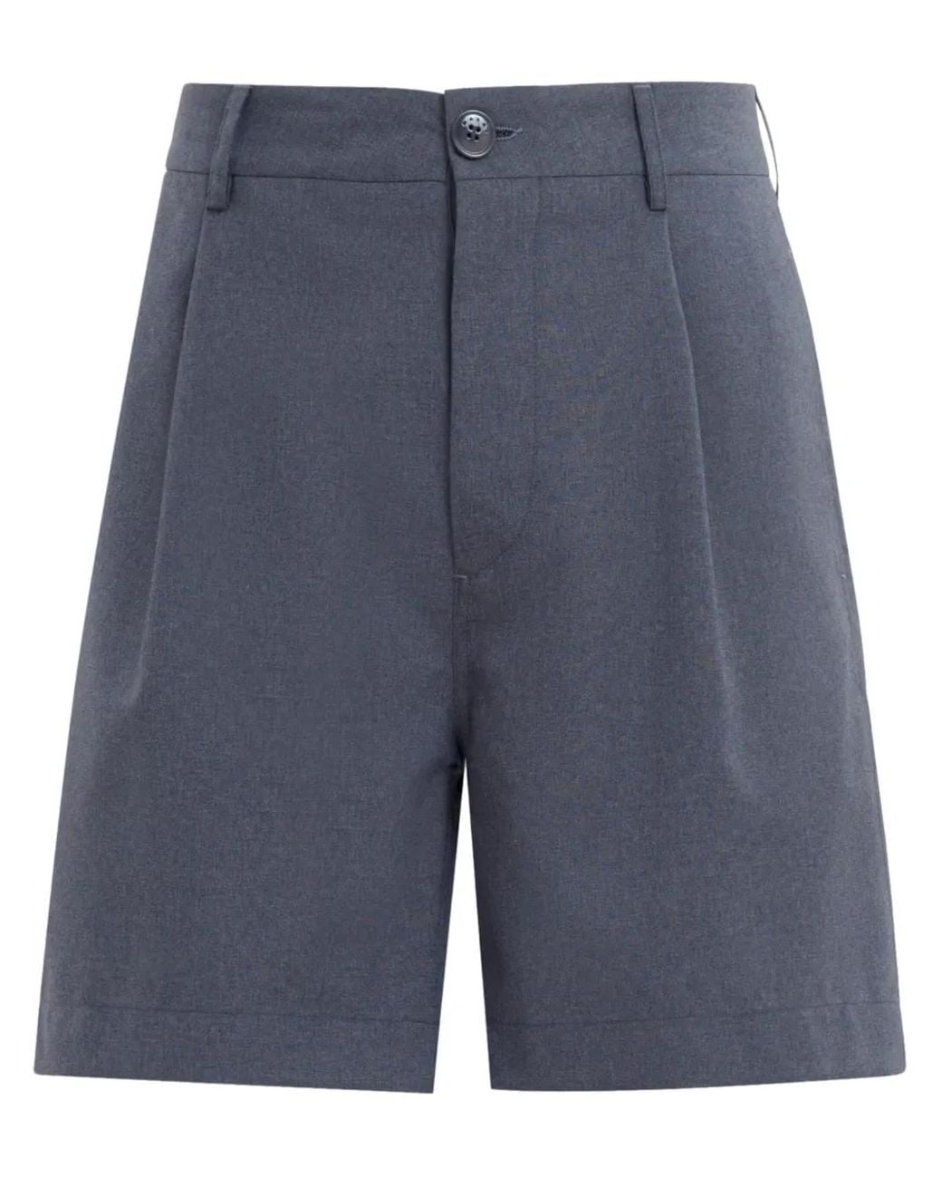 Marni Blue Virgin-Wool Tailored Shorts for men