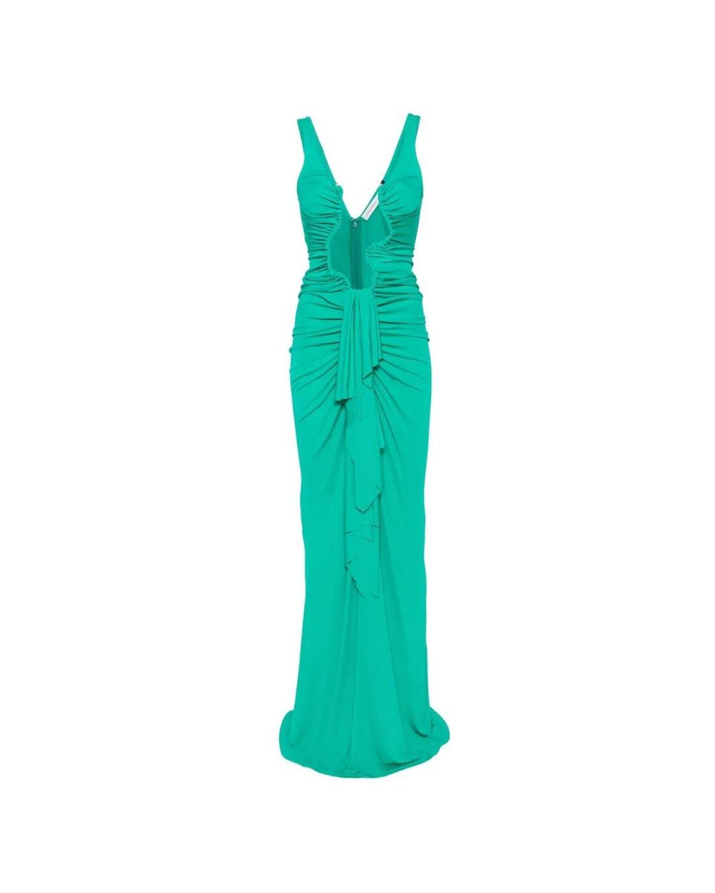Christopher Esber Green Draped Maxi Dress