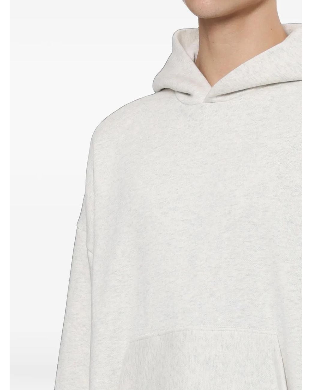 Essentials White Logo-Print Hoodie for men