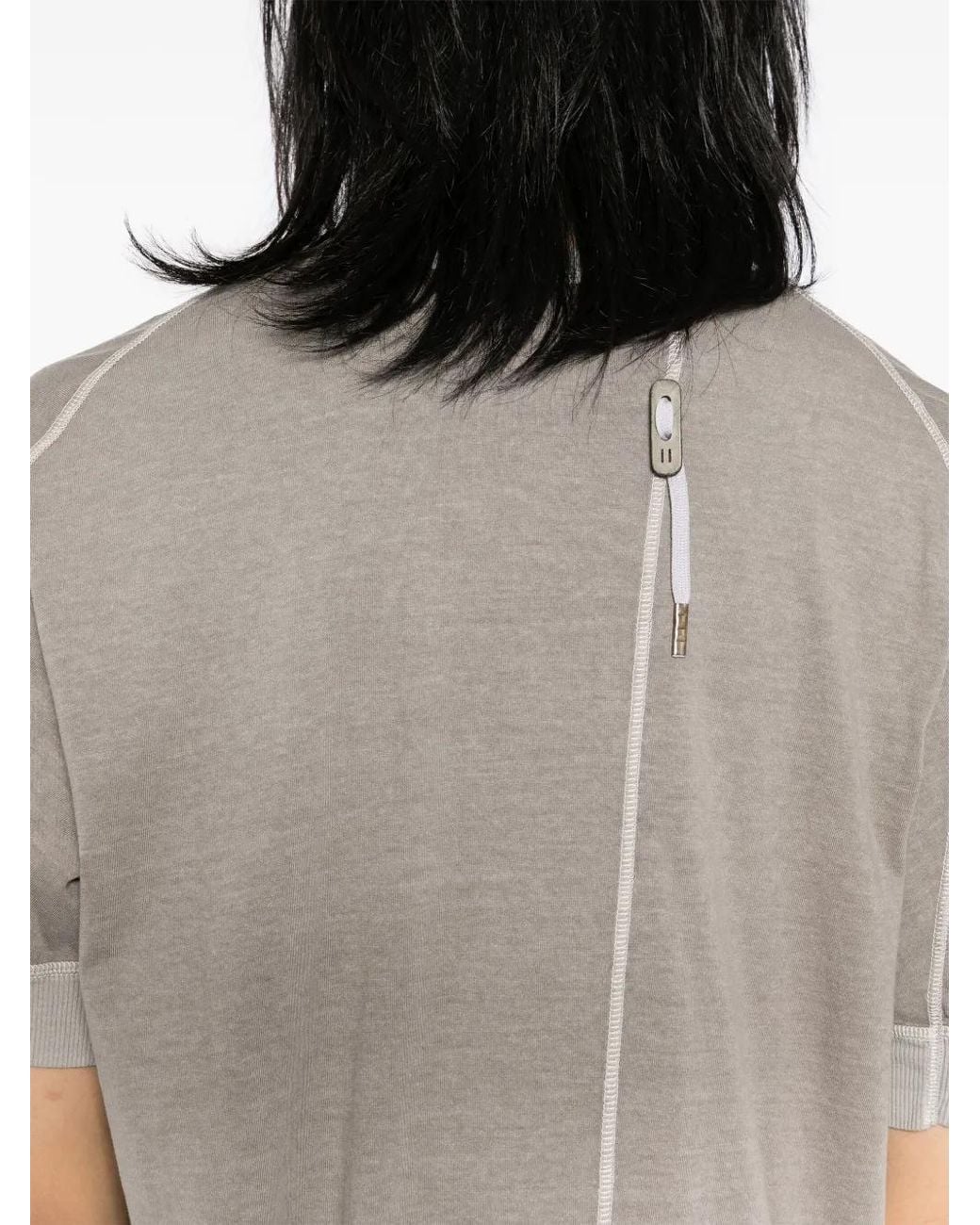 Boris Bidjan Saberi Natural Raw-Cut Hem Cotton T-Shirt for men